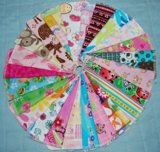 20 single layer CLOTH FLANNEL BABY DIAPER WIPES GIRL 8x8 free ship