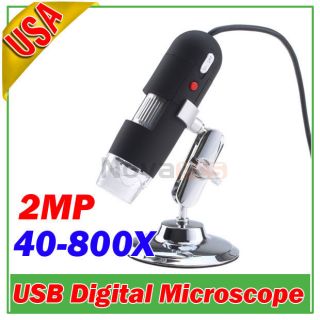   LED USB 2.0 Digital Microscope Endoscope Magnifier 40X 800X w/Driver
