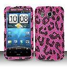 HTC Inspire 4G AT&T Hard Case Snap On Black Phone Cover Pink Leopard 