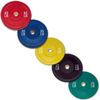   Body Solid Colored Olympic Rubber Bumper Weight Plate Set 260 lbs