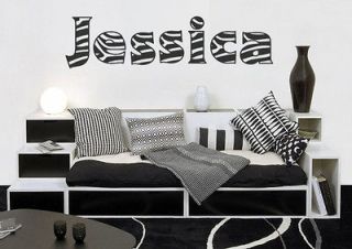 Zebra Print YOUR NAME or TEXT Wall or Car Decal Sticker, Highest 