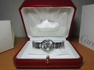 Brand New Authentic Must de Cartier 21 Silver Watch In Original Luxury 
