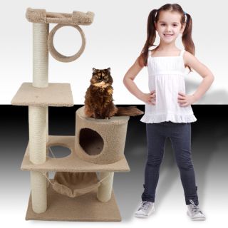 New Cat Tree 47 Level Condo Furniture Scratching Post Pet House Brown 