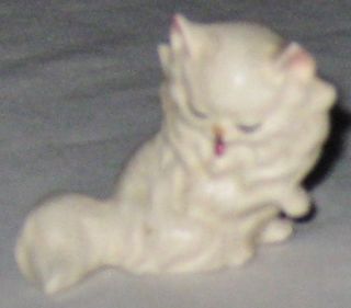 White Josef Original Ceramic 1 3/4 Long Hair Kitty Cat Figurine