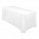 90 x 156 White Polyester Seamless Tablecloths