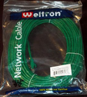 WELTRON 50FT CAT 6 PATCH CABLE GREEN 400MHz 90 C6B 50GN
