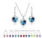   titanic crystal pendant necklace chain Earring set 7 colors NEW 7