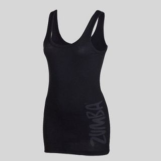 Zumba Fitness Black Charmed Ribbed Tank Top  Small