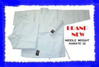 WHITE 8 Oz. Karate Uniform Gi Size 3 Martial Arts NEW
