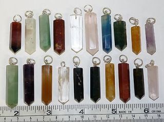 Crystal & Semi Precious Stone Point Pendants 20 pc Lot