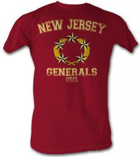 USFL New Jersey Generals T shirt Football League Adult Red Tee Shirt
