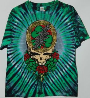 Grateful Dead Clover and Celtic Cross Tie Dye T Shirt tee by Sundog 