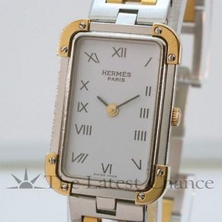 Womens Hermes Croisiere GP and SS Wristwatch Good Condition