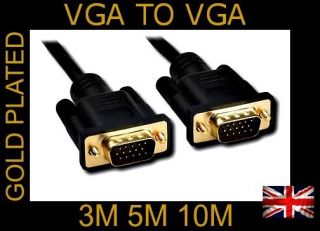   VGA 15 PIN PROJECTOR KVM SWITCH CABLE PC TO LCD PLASMA TV MALE MALE