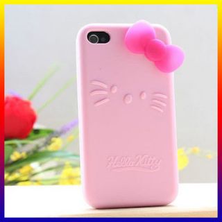 Hello Kitty Cute Pink Silicone Case for iPod iTouch 4 Gen 4G 4TH Back 