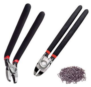 Master Upholstery Pliers Kit with 300 Hog Rings