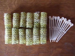   vintage brush spring hair curlers rollers pins .5 x 1.5 old style GVC