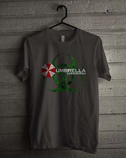 Hot New Dark grey Umbrella corporation biohazard generation shirt size 
