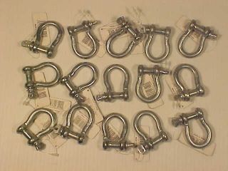 15 PC BOW SHACKLE CLEVIS HOOK CLEVIS PIN D RING SHACKLE 5/16