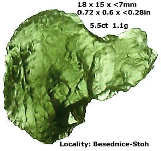 MOLDAVITE 5.5ct BESEDNICE CLEAR & CLEAN USER FRIENDLY / MOLDAVIT AUS 