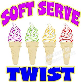 Soft Serve Twist Decal 14 Ice Cream Concession Food Truck Cart Vinyl 