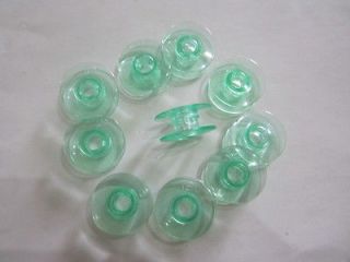 10 Green Sewing Machine Viking Husqvarna Plastic Spool Bobbins