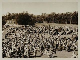 1924 Market Tent Tripoli Oasis Libya Photogravure NICE   ORIGINAL 