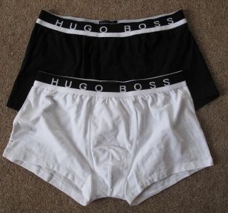 HUGO BOSS Designer Mens Underwear Cotton Boxer Trunks Black or White 
