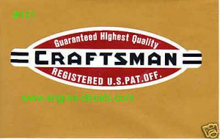 40s Craftsman vintage style decal 5 1/2 long tool box