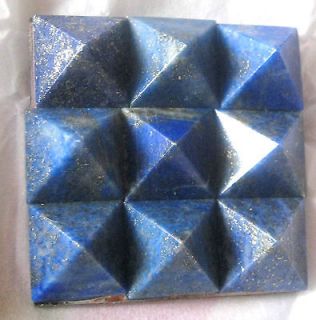 EXCLUSIVE LAPIS LAZULI 9 PYRAMID PLATE FOR MEDITATION & PEACE