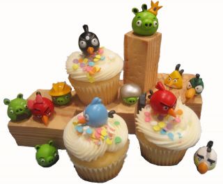 12 pc Angry Birds Figure Birthday Party Favor Set Cake Cupcake 