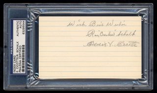EDDIE CICOTTE RAY SCHALK SIGNED INDEX CARD PSA/DNA SLABBED 1919 WHITE 