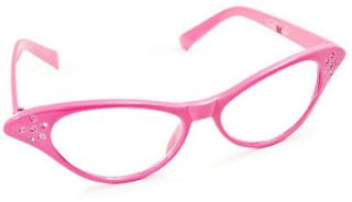 Hot Pink 50s Cateye/Cat Eye Glasses/Poodle Skirt Neckl