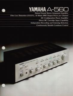 Yamaha A 560 Integrated Amplifier Brochure 1981