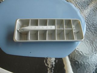 Lot 2 Vintage Aluminum Ice Cube Trays Unique hinged Heavy Weight