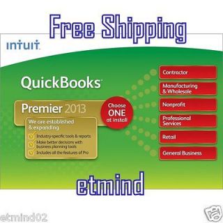 Brand NEW Intuit QuickBooks Premier Industry Editions 2013 Version in 
