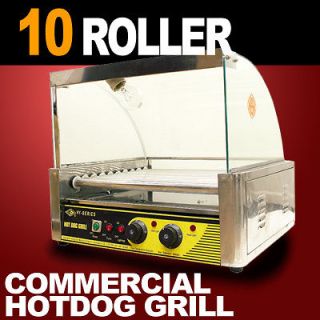   10 Roller Hotdog Sausage Grill Machine 27 36pc Hot Dog Maker
