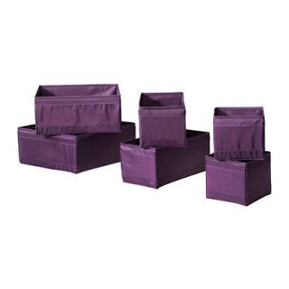 IKEA Skubb Set of 6 Drawer Box Organizer Lilac