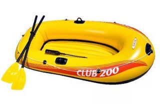 INTEX Club 200 Inflatable Raft Boat w/ Oars & Air Pump