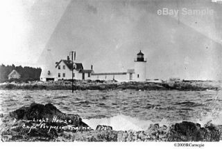 1930s Goat Island Light House Cape Porpoise Lighthouse