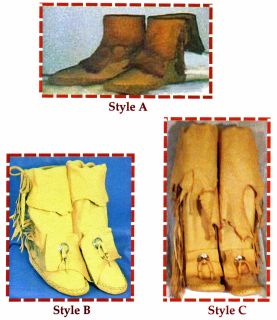 Native American Yaqui Indian Moccasin Sewing Pattern in 3 Traditional 