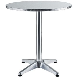Pool Modern Round Aluminum Outdoor Table   Silver