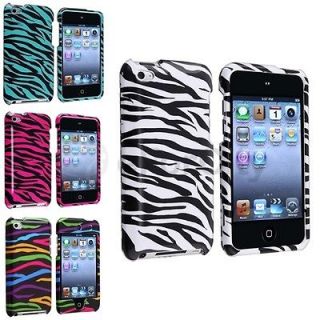   Zebra Accessory Bundle Hard Case Cover For iPod Touch 4 4G 4th Gen