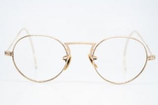 vintage gold P3 eye glasses Shuron 12k Marshwood antique frames 1518