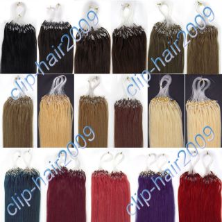   tipped micro ring human Remy hair extension17colors multiple 6 Length