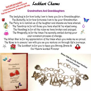   Charm bracelet Poem 5x7 Card + Key To My Heart Bonus Necklace