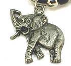 New White Elephant Pendant Black Rope Necklace Giftbox