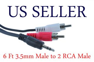   Aux Audio 3.5mm Stereo Male to 2 RCA Y CABLE FOR IPOD/(3S1 2R1 06