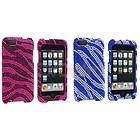 Pink Zebra+Blue Zebra Bling Case Cover Combo For iPod Touch 3rd 2nd 