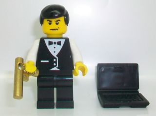 LEGO JAMES BOND MINIFIGURE with GOLDEN GUN & LAPTOP NEW LEGO UNBOXED